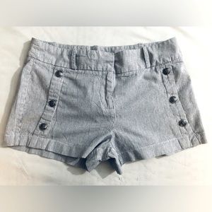 Cute navy blue and white striped denim shorts - sailor style
